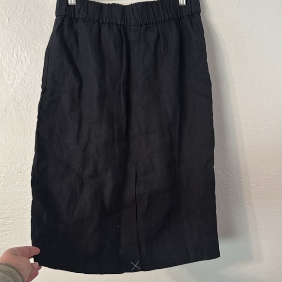 NWT J.Crew Black Linen Pull-On Skirt Minimalist Resort Coastal Capsule Office - Picture 4 of 8